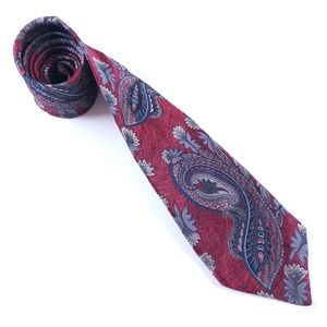 Envoy Red Paisley Men Necktie Size 57x3.5 - NWOT